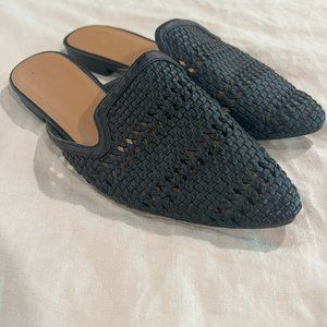 Black rattan mules - only worn one time! Women's size 9
